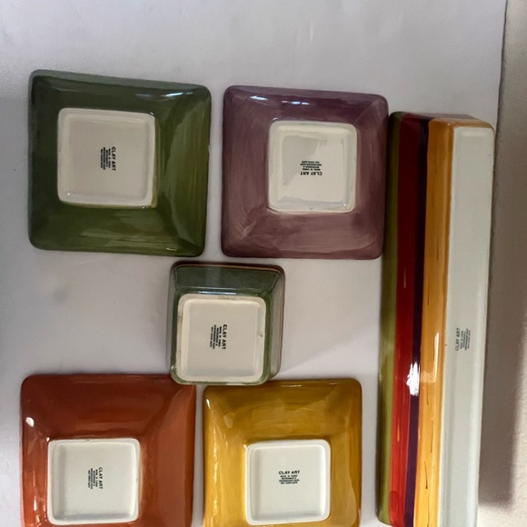 TIERRA TOSCANO Hand Painted Clay Art Food Servers - Set of 7 pcs. - Picture 3 of 11